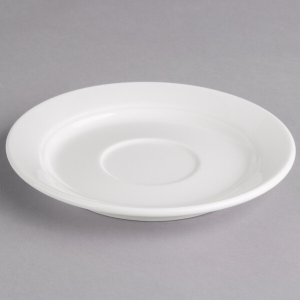 A Villeroy & Boch white porcelain saucer with a small rim.