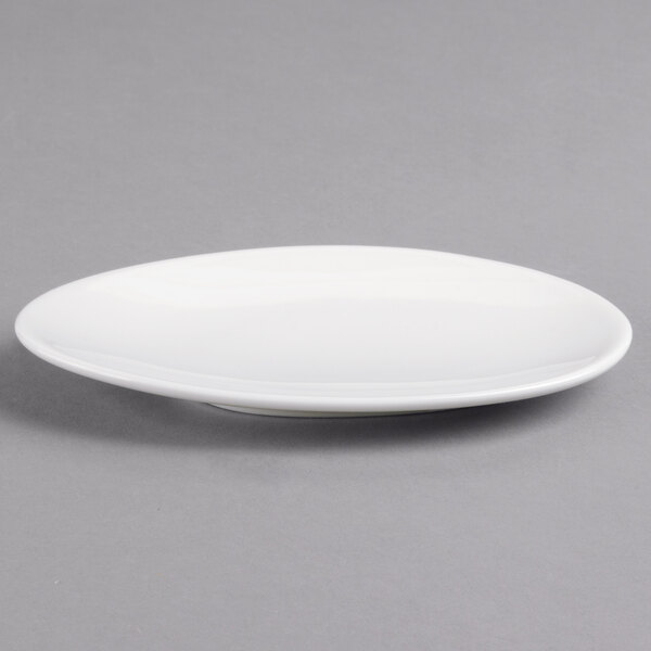 A white Villeroy & Boch porcelain oval plate with a small rim.