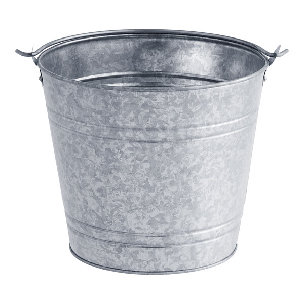 An American Metalcraft galvanized metal bucket with a handle.