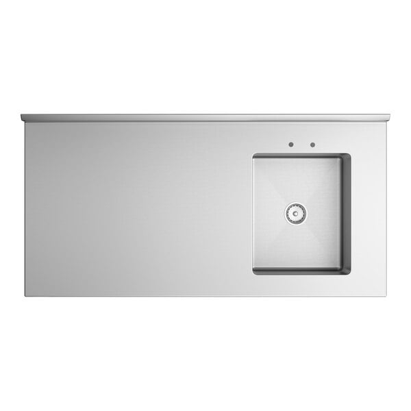 Regency 30" x 60" 16 Gauge Stainless Steel Work Table with Sink - Sink on Right