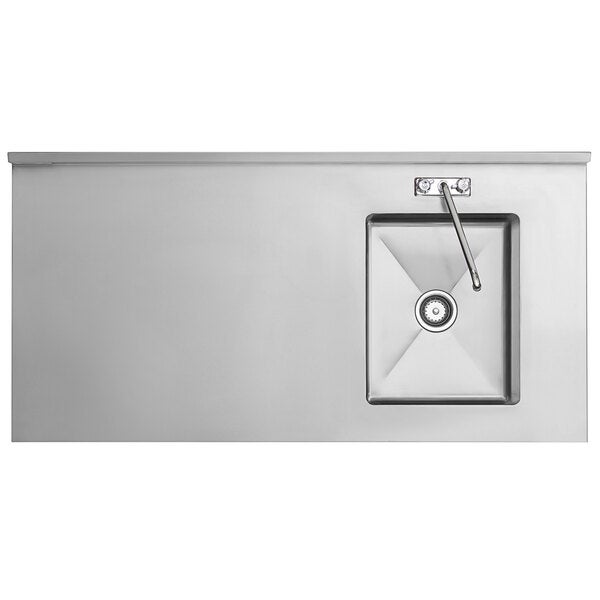 Regency 30" x 60" 16 Gauge Stainless Steel Work Table with Sink and Faucet - Sink on Right
