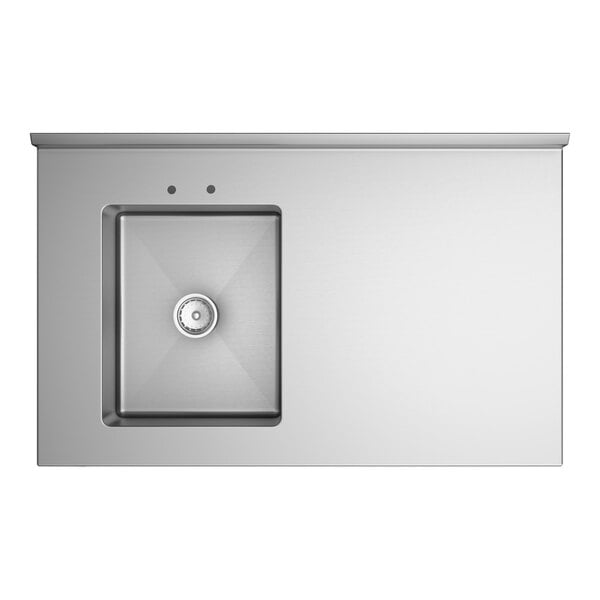 Regency 30" x 48" 16 Gauge Stainless Steel Work Table with Sink - Sink on Left