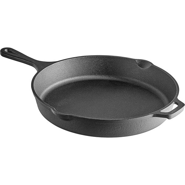 Max K 14-inch Pizza Pan with Handles - Preseasoned Cast Iron Cooking Pan for Baking, Roasting, Frying - Black
