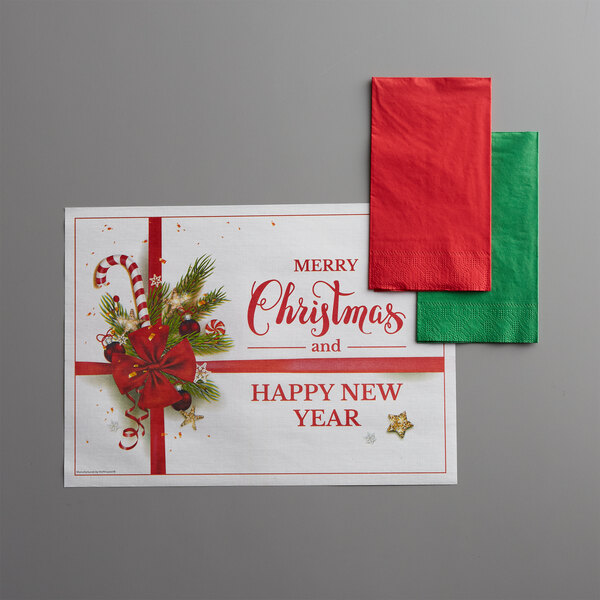 Hoffmaster 856795 10" x 14" Ornaments Placemat Combo Pack 250/Case