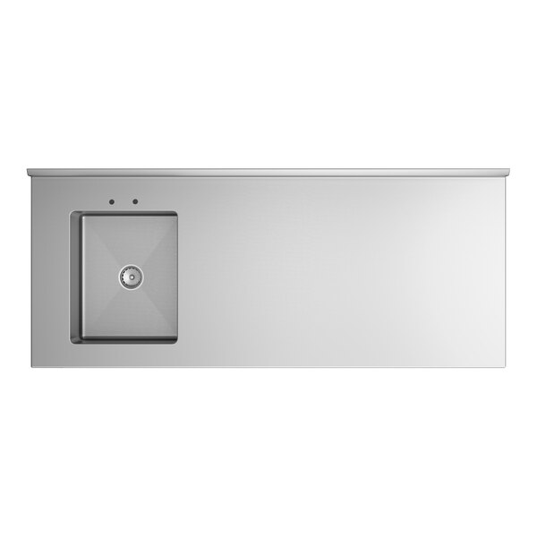 Regency 30" x 72" 16 Gauge Stainless Steel Work Table with Sink - Sink on Left