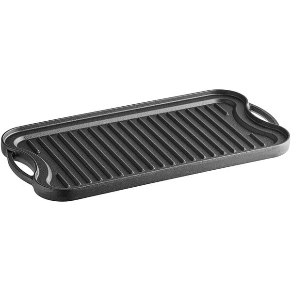 ProSource 2-in-1 Reversible X 9” Cast Iron Griddle With Handles,  Preseasoned Non-Stick For Gas Stovetop, Oven, And Open Fire