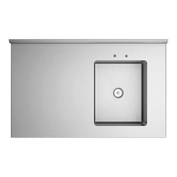 Regency 30" x 48" 16 Gauge Stainless Steel Work Table with Sink - Sink on Right