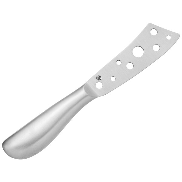 An American Metalcraft stainless steel cheese knife with holes in the blade.