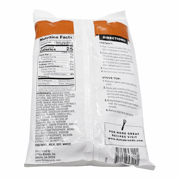 A white package of Chef's Companion Beef Gravy Mix with orange labels.
