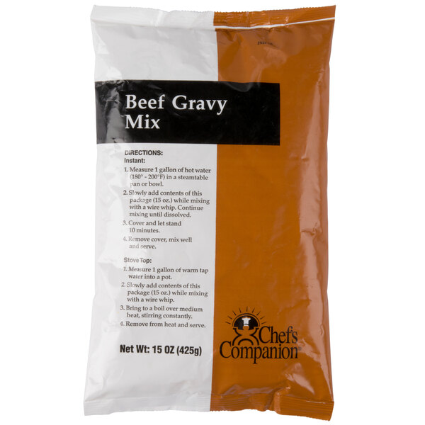Chef's Companion Bulk Dry Beef Gravy Mix 8/Case (15 oz. Packs)