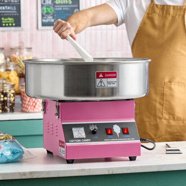 Carnival King CCME21 Cotton Candy Machine with 21" Stainless Steel Bowl - 110V