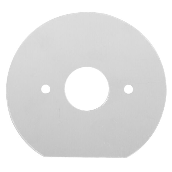 A white circle with holes.