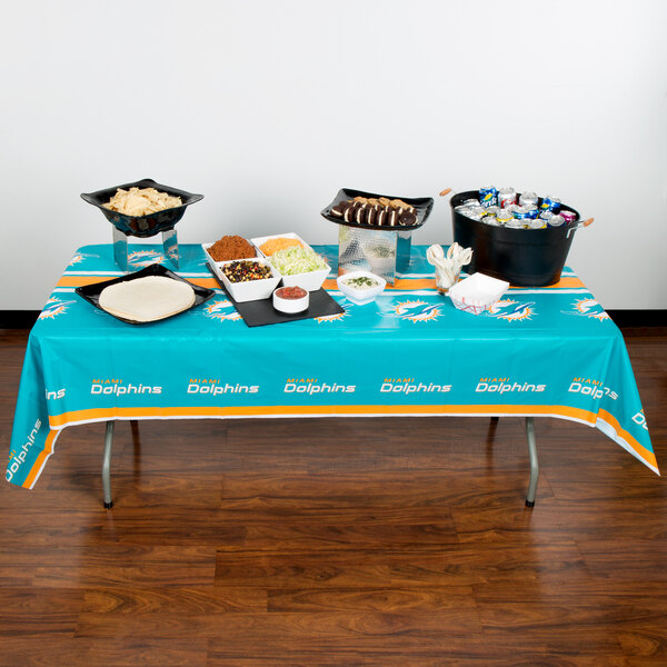 Creative Converting 729517 Miami Dolphins 54 X 102 Plastic Table