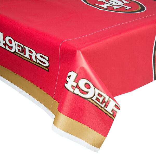 San Francisco 49ers Plastic Table Covers (54" x 102" 12/Case)