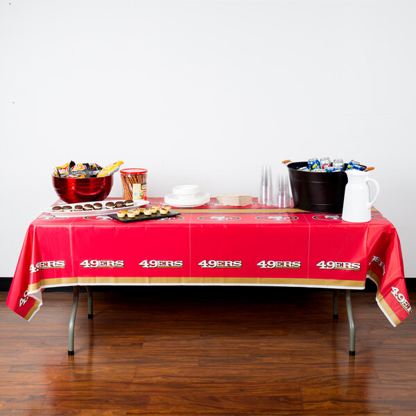 San Francisco 49ers Plastic Table Covers (54" x 102" 12/Case)