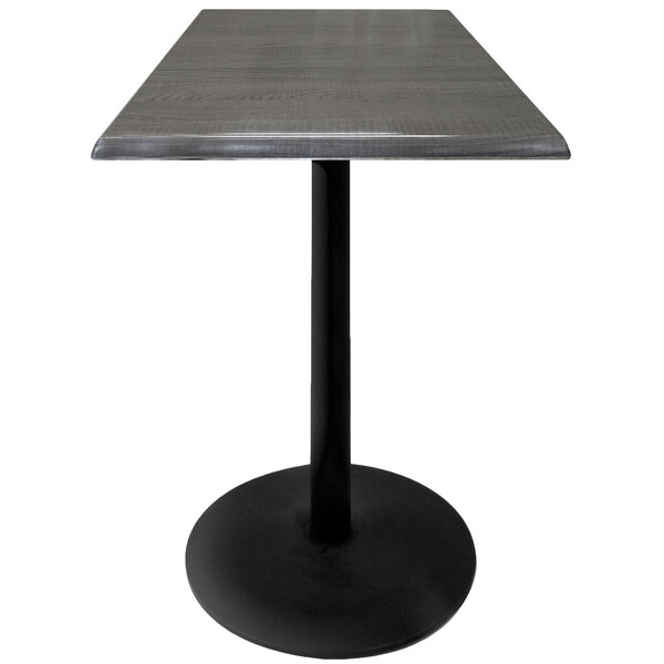 A Holland Bar Stool charcoal table with a black base.