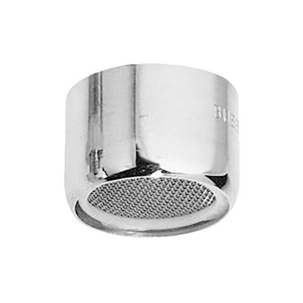 A Fisher stainless steel aerator with a mesh filter.