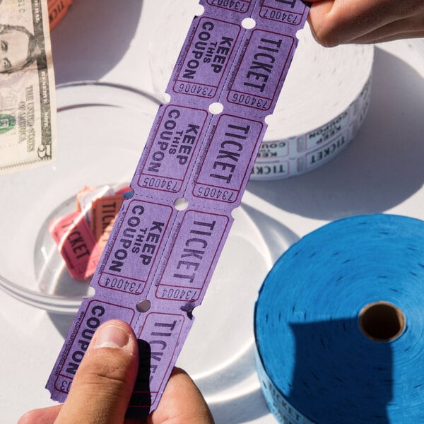 Details about   Paper Purple Ribbon Roll Raffle Tickets 2000 tickets per roll MADE IN USA 
