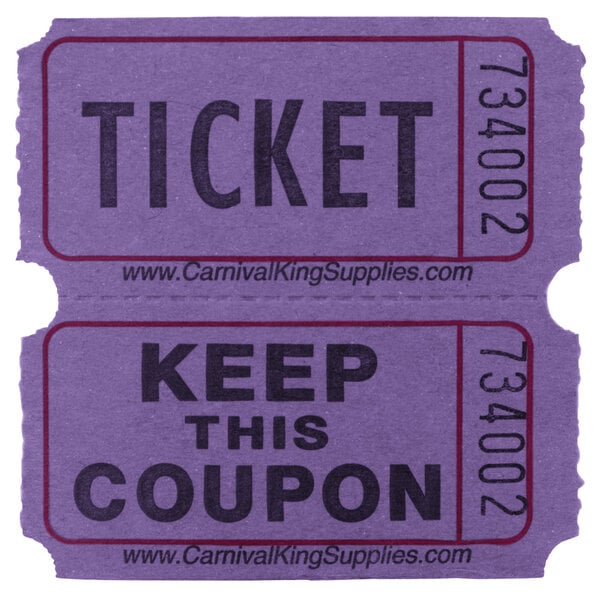 Details about   Paper Purple Ribbon Roll Raffle Tickets 2000 tickets per roll MADE IN USA 