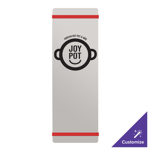 A brushed aluminum menu board with red and black borders with white text.