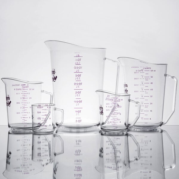 WebstaurantStore 3-Piece Clear Plastic Measuring Cup Set