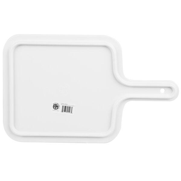 An American Metalcraft faux acacia melamine serving peel with a handle.