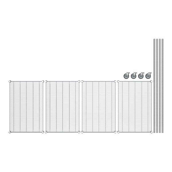 Regency 24 x 60 x 64 NSF Stainless Steel Stationary 4-Shelf Kit