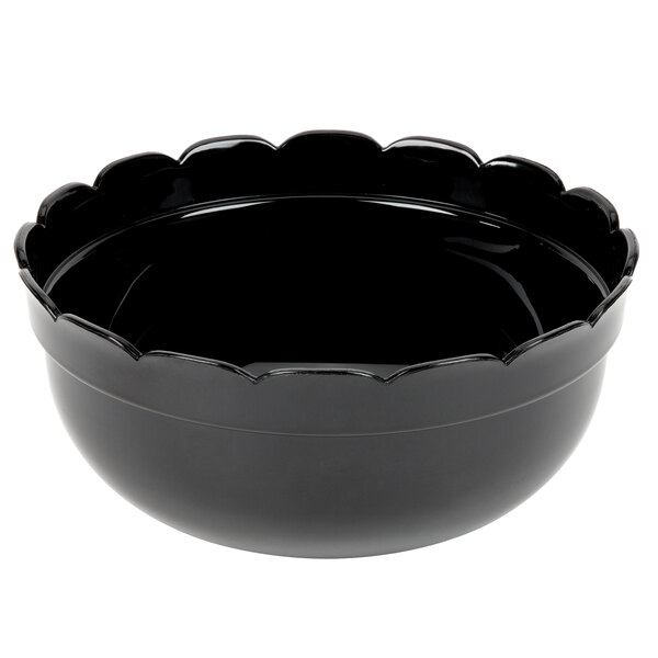 CalMil 45313 9 1/2" Black Fluted Bowl for Food Station