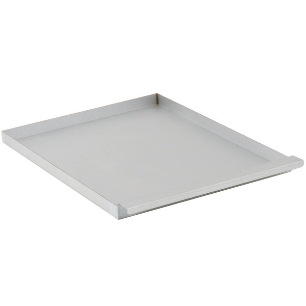 A white rectangular tray with a white background.