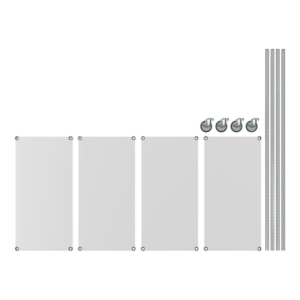 A white rectangular object with metal rods and screws.