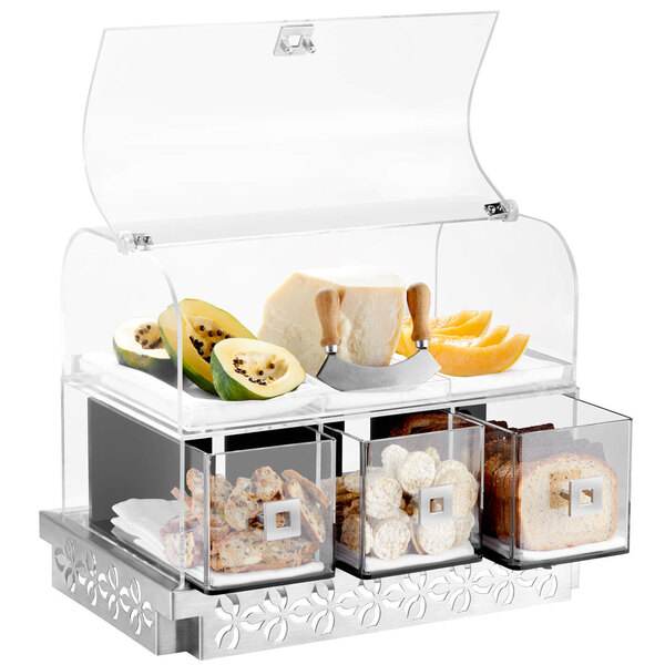 Rosseto BD137 Iris Acrylic Dome Bakery Display Case 20 7/8" x 13 3/8