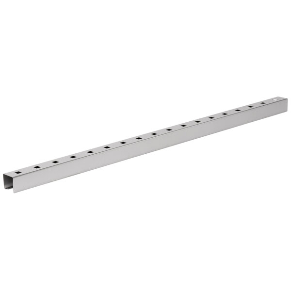 A long metal rectangular bar with holes.