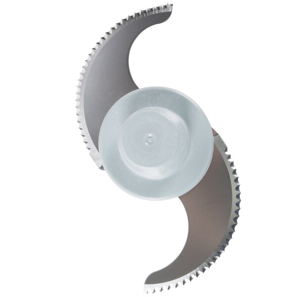 A close-up of a Robot Coupe Coarse Serrated "S" Blade.