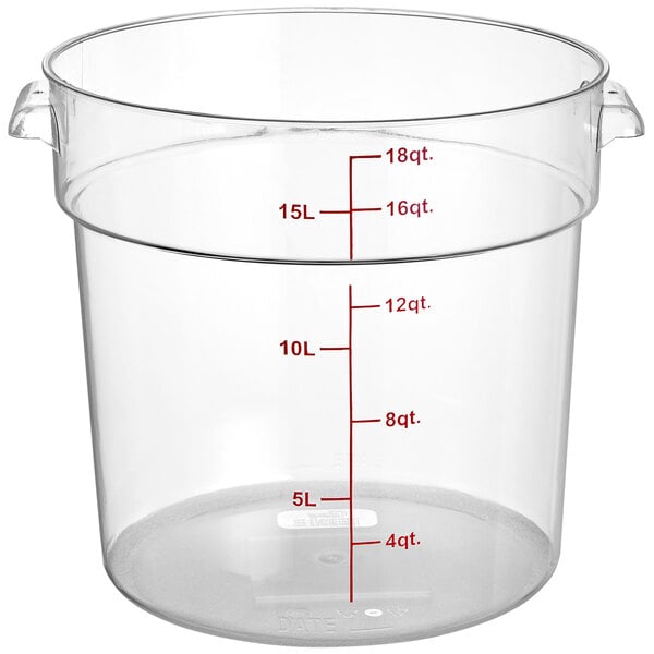 Choice 4 Qt. Clear Round Polycarbonate Food Storage Container