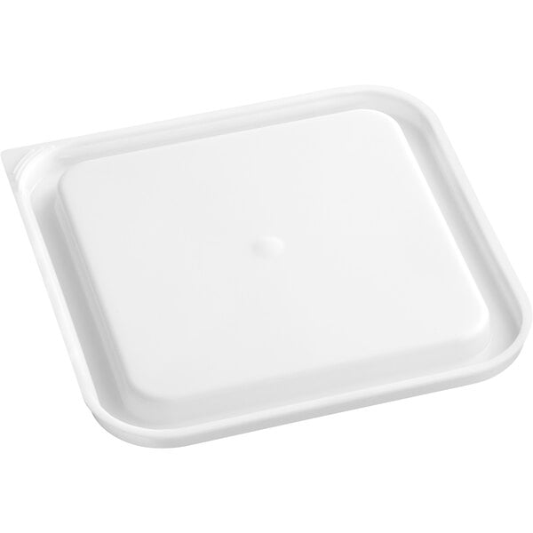 A white square Choice food storage container lid.