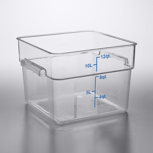 Choice 12 Qt Clear Square Polycarbonate Food Storage Container
