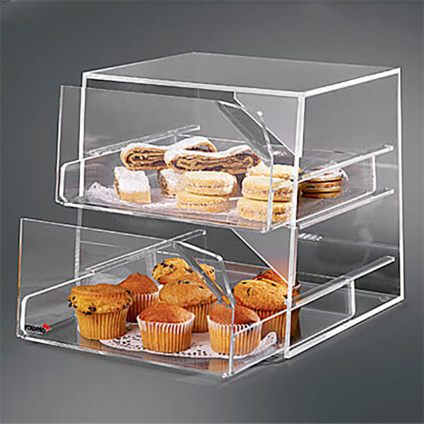 rosseto bak2231 2-drawer acrylic bakery display case - 11" x 12" x 12"
