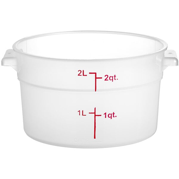 Choice 4 Qt. Translucent Round Polypropylene Food Storage Container and Lid