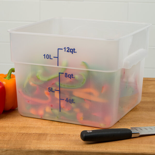 Translucent polypropylene food storage container