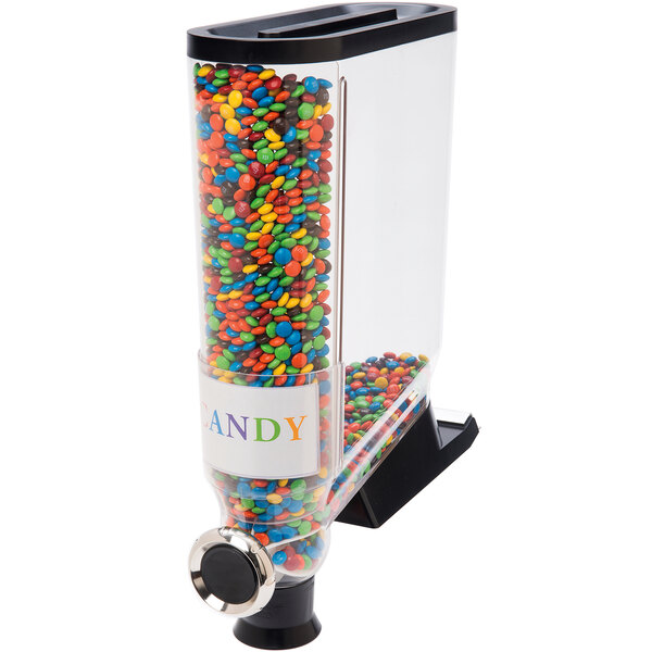 A Rosseto cereal dispenser with a black base and a label.