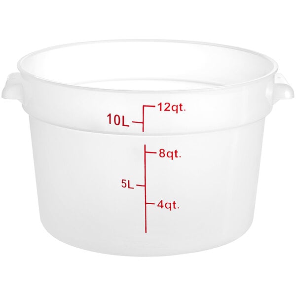 Choice 4 Qt. Translucent Round Polypropylene Food Storage Container and Lid