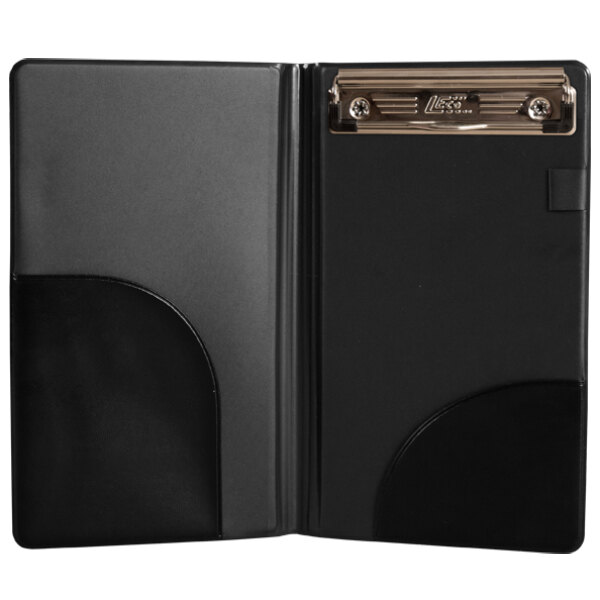 H. Risch, Inc. WPH DX CLIP 9" x 5" Black Vinyl Deluxe Server Book with