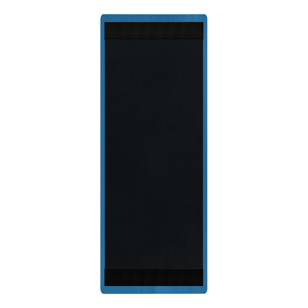 Menu Solutions WDSTR-BD True Blue 4 1/4" x 14" Customizable Wood Menu Board with Top and Bottom Strips