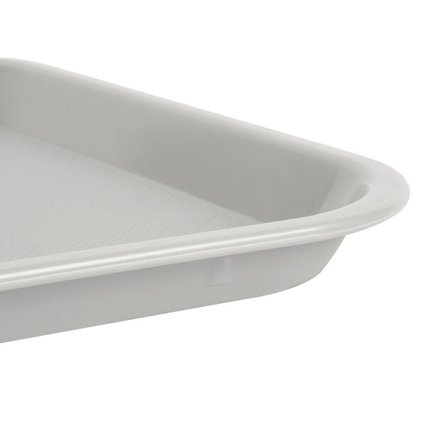 Choice 10" x 14" Gray Plastic Fast Food Tray - 12/Pack