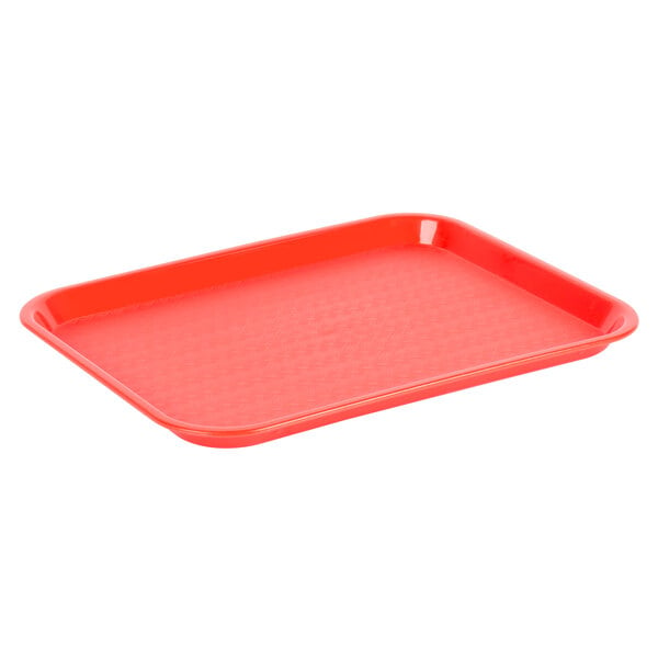 Choice 10 x 14 Red Plastic Fast Food Tray