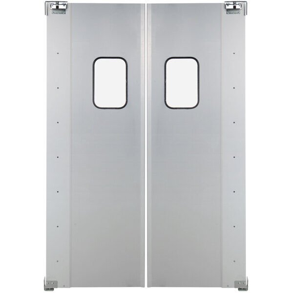 Regency Double Aluminum Swinging Traffic Door with 9" x 14" Window 60