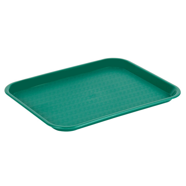 A teal plastic Choice fast food tray on a white background.
