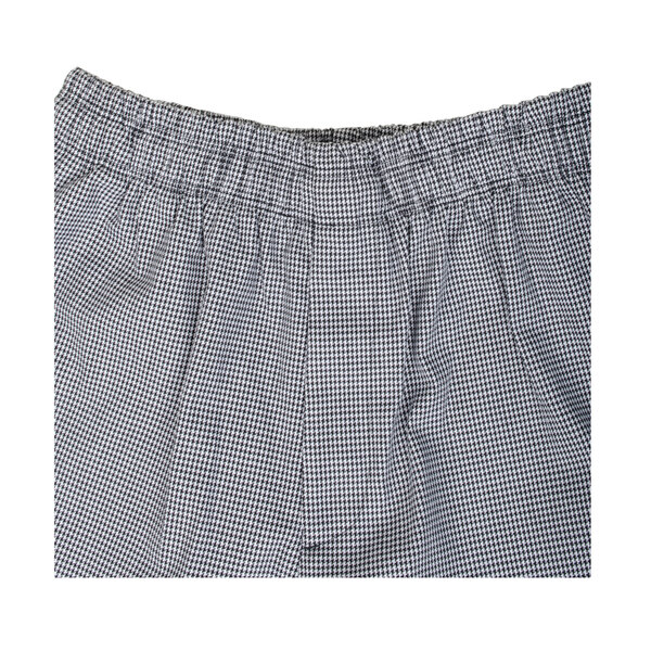 Chef Revival men's baggy cook pants with a black and white houndstooth pattern.