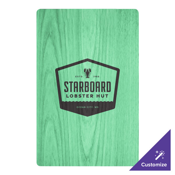 A washed teal wooden clip board with the word "starboard" on it.