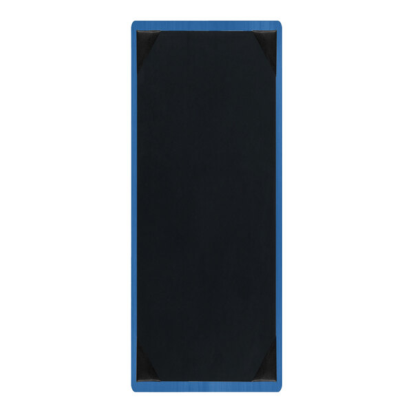 Menu Solutions WDPIX-BD True Blue 4 1/4" x 14" Customizable Wood Menu Board with Picture Corners